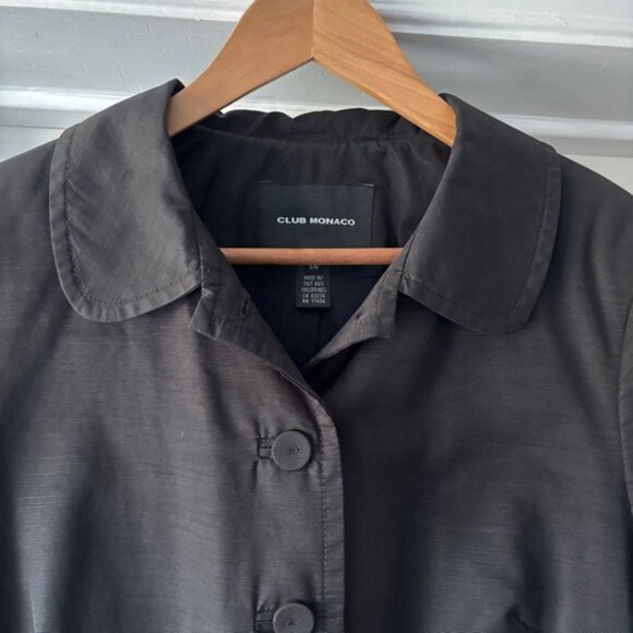 Club Monaco Women's Waxed Cotton Rain Coat Mac Size L - Picture 3 of 14